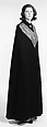 Evening cape, Schiaparelli (French, founded 1927), wool, metal, silk, French